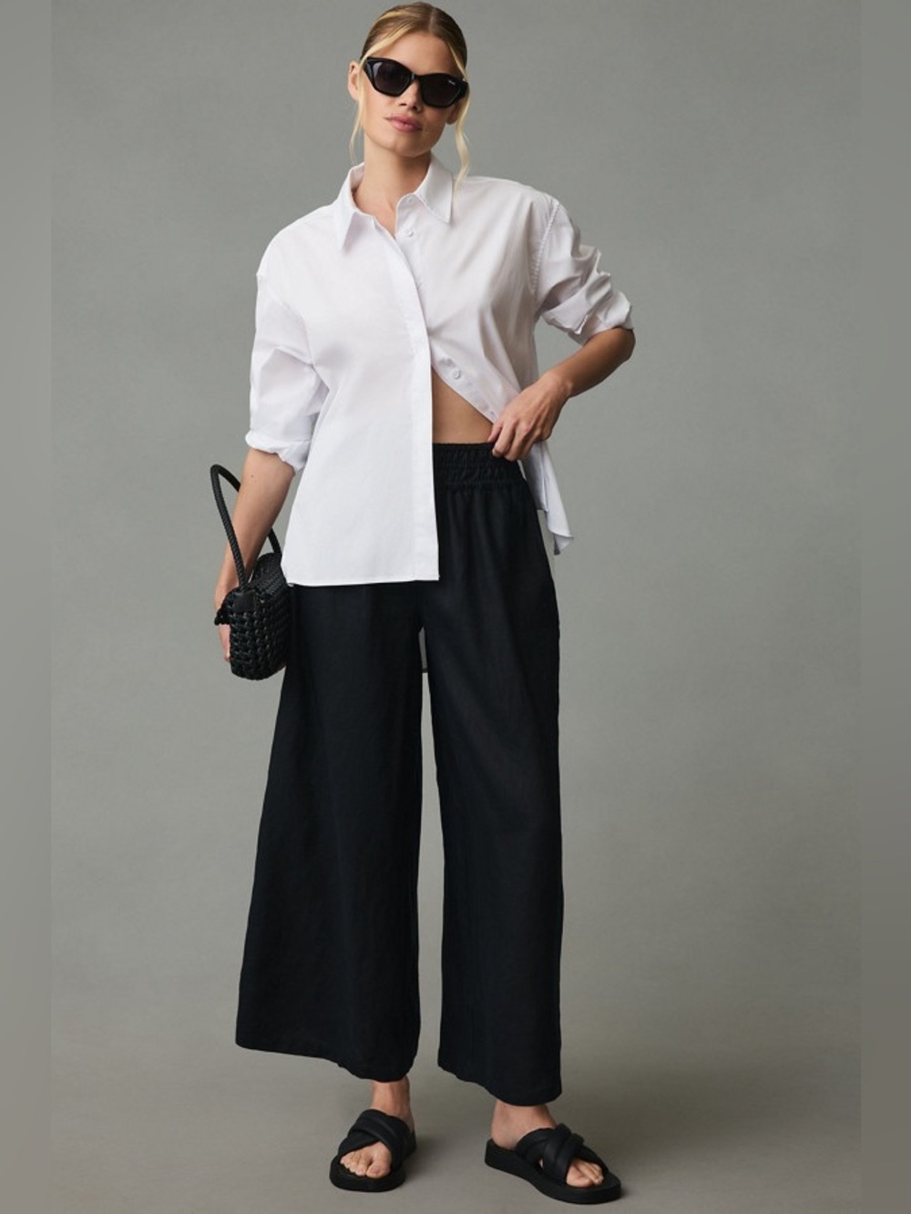 Anthropologie Somerset Linen Pull-On Pants